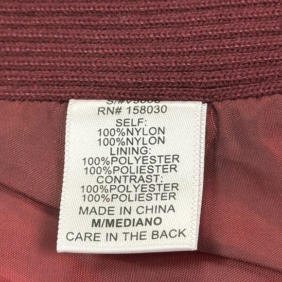 Love Tree Wine Puffer Nylon Vest Side Stretch Zippered Pockets Medium - Picture 8 of 10